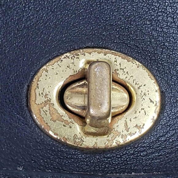 Coach Vintage 9755 Leather Penny Pocket Purse Crossbody Bag Black USA - Picture 10 of 16